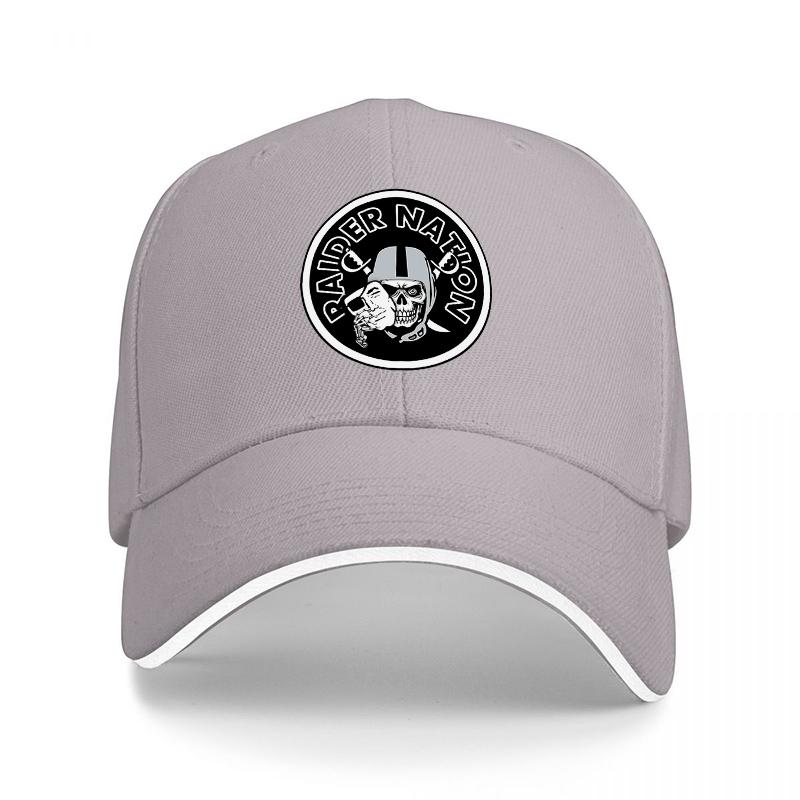 SKULLER NATION LOGO BASEBALL CAP BLACK WITH WHITE TRIM AND CIRCULAR EMBLEM DESIGN FOR Unisex AND Women FASHION ACCESSORY