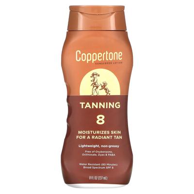 Coppertone, загар, солнцезащитный лосьон, SPF 8, 8 жидких унций (237 мл)