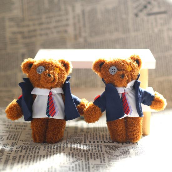 Брелок-подвеска в виде плюшевого медведя с ремешком, мягкий хлопковый брелок для ключей с чучелом животного для поделок своими руками, украшения для рюкзака автомобиля