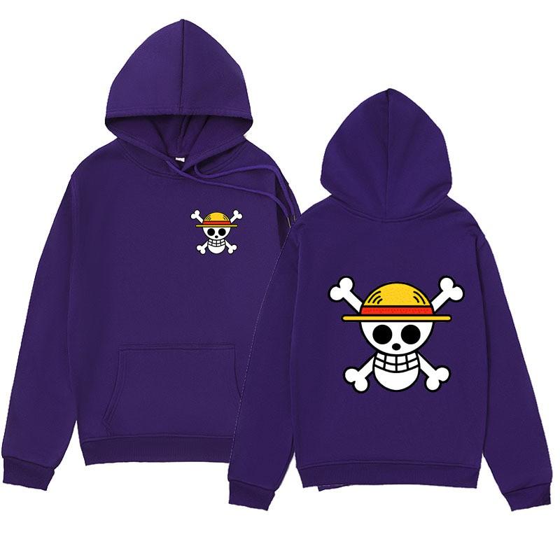 Mens Oversized Hoodie With Anime One Piece Print Casual Streetwear Loose Fit Cotton Sweatshirt Winter