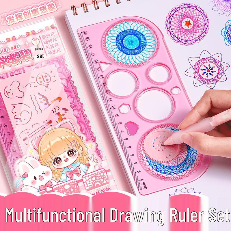 Многофункциональный геометрический набор спирографа Kaba Bear - 7 предметов для студентов