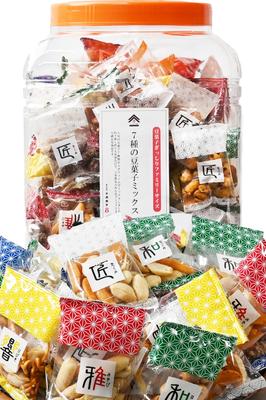 Ассорти сладостей Kakipea Nattsu из 7 видов бобов Kakinotane Peanuts Арахисовые закуски и чай Arare Okaki Butterpea Sennari Shokai 850г [Микс