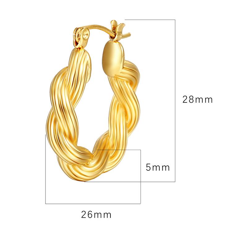 Серьги Twist Twist Line, Простые серьги в стиле легкой роскоши, Те же литые серьги 18-каратное золото в наличии