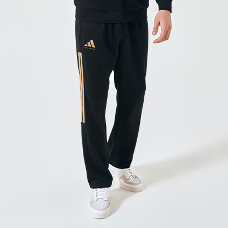 adidas Повседневные штаны для тхэквондо, унисекс, черные с золотым