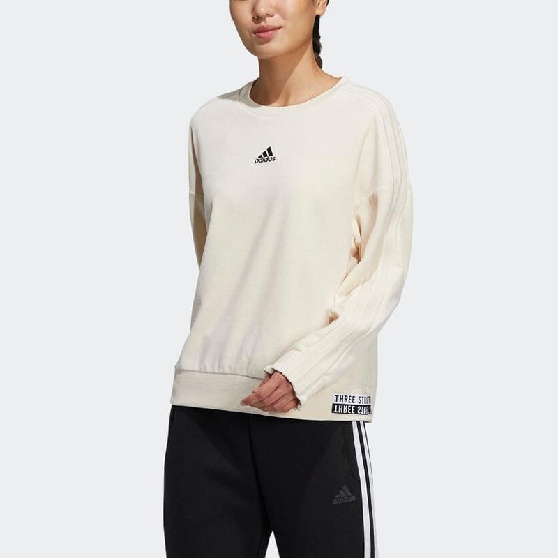 Adidas Sweatshirts Women's Ecru Crew Neck Moderate Regular HG1842