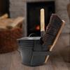 Ведро для золы Металлические аксессуары Эффективное с перчатками Веник Набор каминных инструментов для садового огня