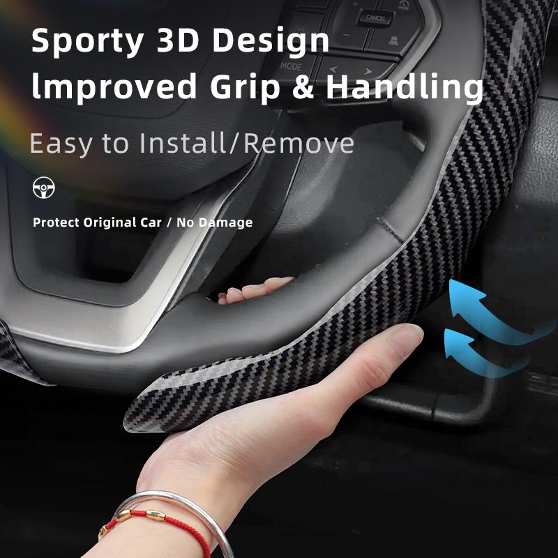 Suitable for Lexus Carbon Fiber Texture Steering Wheel Cover with Snap-On Wave-Shaped Sports Design to Protect Models Such as Rx, Nx, Es, Gx, Lx, Is,