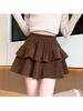 French Corduroy Pleated Mini Skirt: New Versatile High-Waisted Puff Style for Spring/Winter