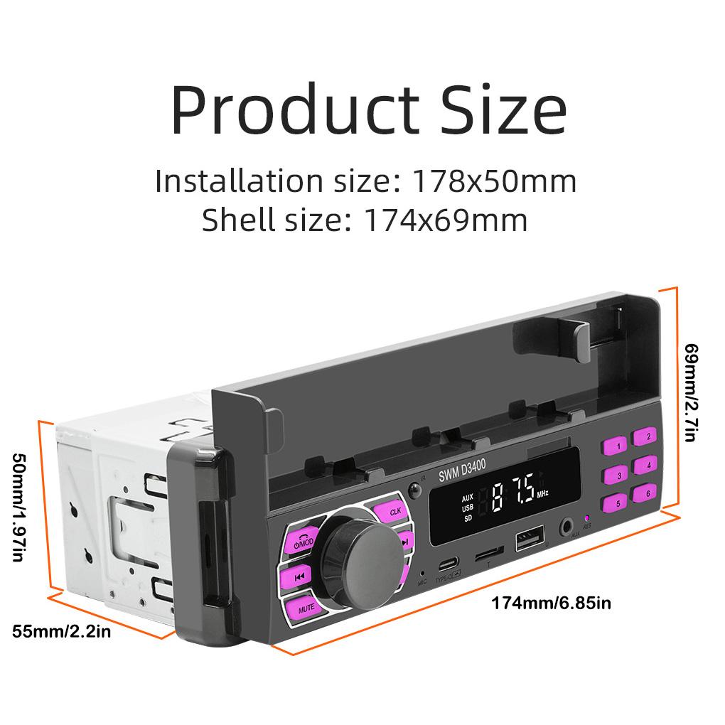 Автомобильный радиоприемник 1 Din MP3-плеер USB Universal Audio Systems Stereo Tuner
