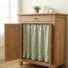 Ruffled Edge Farmhouse Plaid Kitchen Oven Skirt Cotton Privacy Partition Curtain  Porch