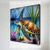 Vintage Green Sea Turtle Underwater Art Metal Tin Sign, Marine Life Beach Home Decor, Wall Plaque for Bar Cafe Man Cave