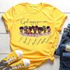 Female Casual Tshirts Summer New Fashion Melanin Black Girls Graphic Print Yellow TShirt Women Cartoon Short Sleeve Tops Tee