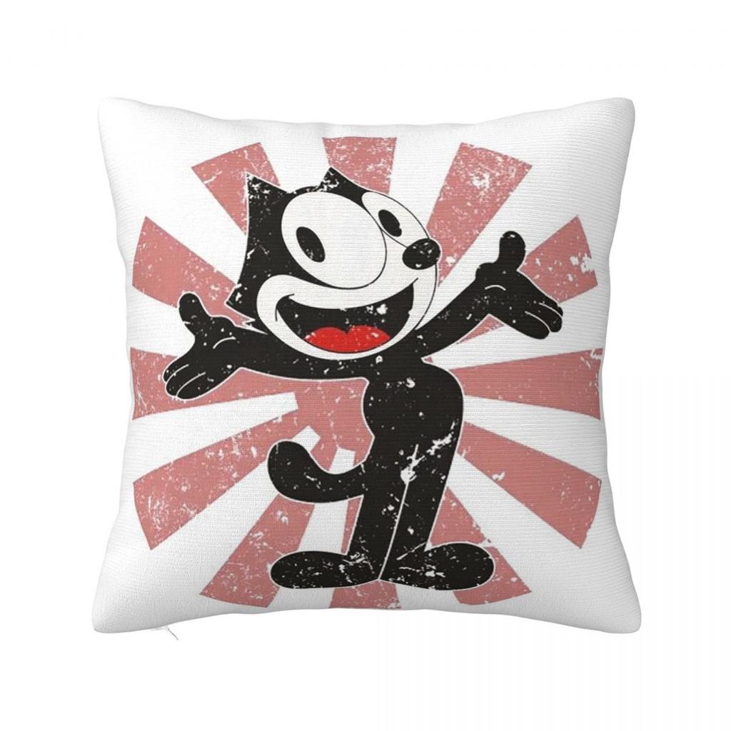Vintage Felix The Cat Cartoon Square Pillowcase Cushion Cover Pillow Case Throw Pillow Cover for Home Bedroom Car
