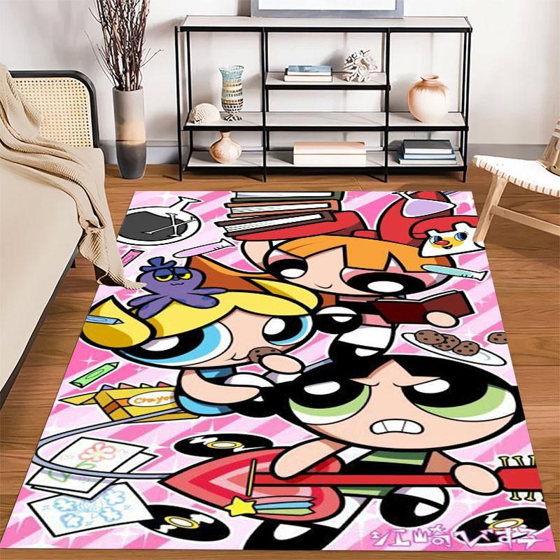 Powerpuff Girls Cartoon Carpets and Rug 3D Printing Carpet Floor Mat Living Room Bedroom Large Area Soft Carpet(JM004)