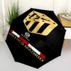 Atlético Madrid logo Print Automatic Umbrella, 8 Rib Iron Frame, Plastic Handle, Suitable for Outdoor Travel &Daily , Ideal Gift