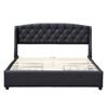 Iris - Solid and Comfortable Bed 140x200 with Base with 4 Drawers BLACK Headboard 4 Cm Feet - 2