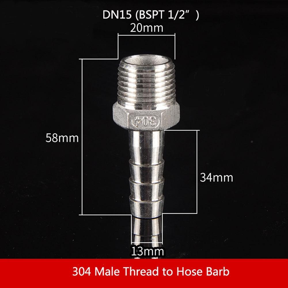 1 шт. соединительный адаптер шланговый соединитель 304 нержавеющая сталь трубный фитинг трубное соединение для ПУ ПЭ трубы