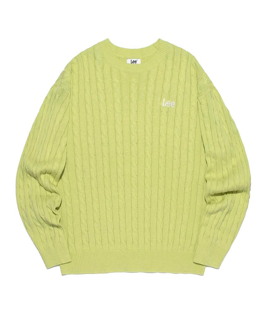 LEE Round Neck Cable Knit Lime