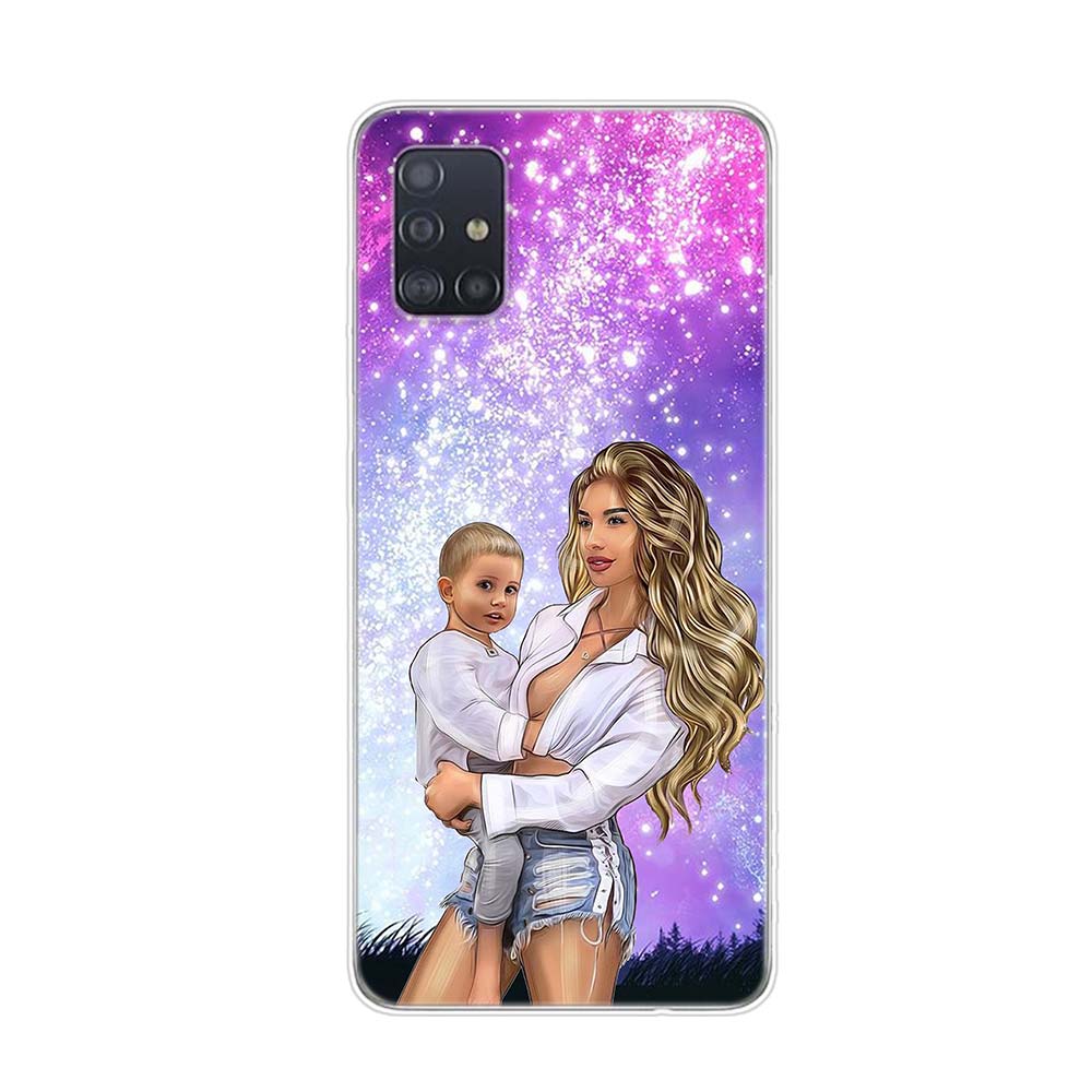 Fashion Baby Mom Girl для Samsung Galaxy A01 A11 A12 A22 A21S A31 A41 A42 A51 A71 A32 A52 A72 A02S Soft Phone Case