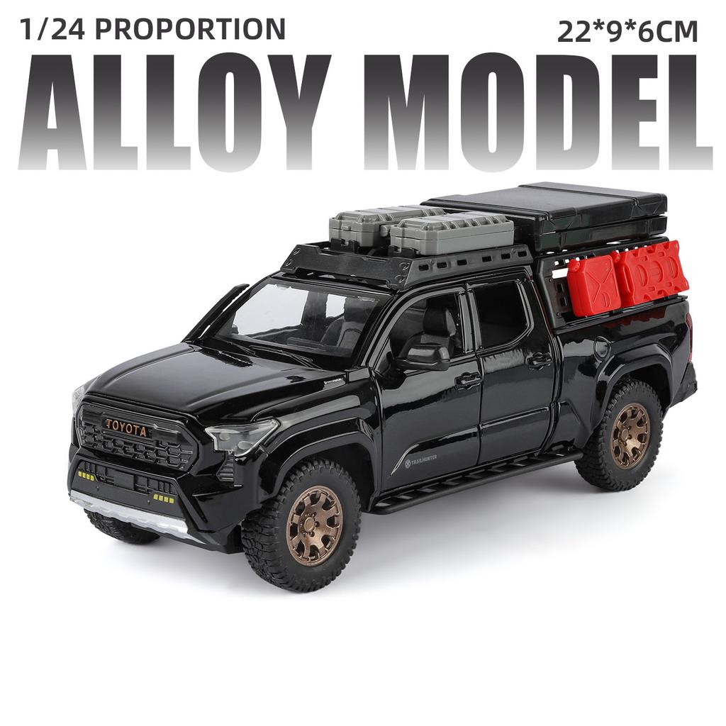 lqbn4 Travel Version 1/24 TOYOTA Tacoma Pickup Alloy Car Model Diecast Metal Off-Road Vehicles Car Model Sound and Light Kids Toy Gift