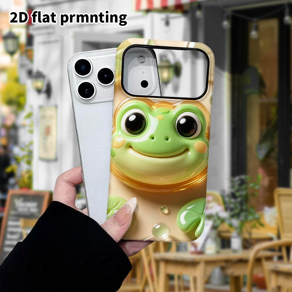 Чехол для телефона: 2D плоский дизайн, подходящий для защитного чехла iPhone 18 17 16 15 14 13 Pro, желеобразная головка маленькой лягушки, идеальный для Рождества и Хэллоуина
