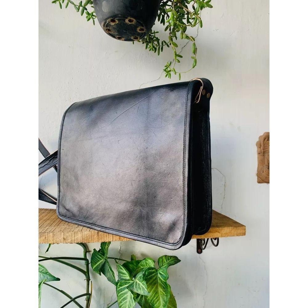 Мужская кожаная винтажная сумка-мессенджер для ноутбука ручной работы, черная сумка ( Размер сумки Free Sling Brown - 9 x 7 x 3 дюйма )