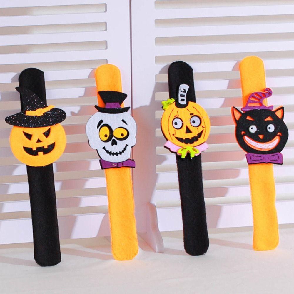 Ghost Halloween Slap Bracelets Spider Hands Clap Circle Creative Pop Circle Wristband  Kids