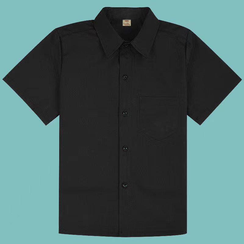 Boys' Black School Uniform Shirt with High Color Fastness
