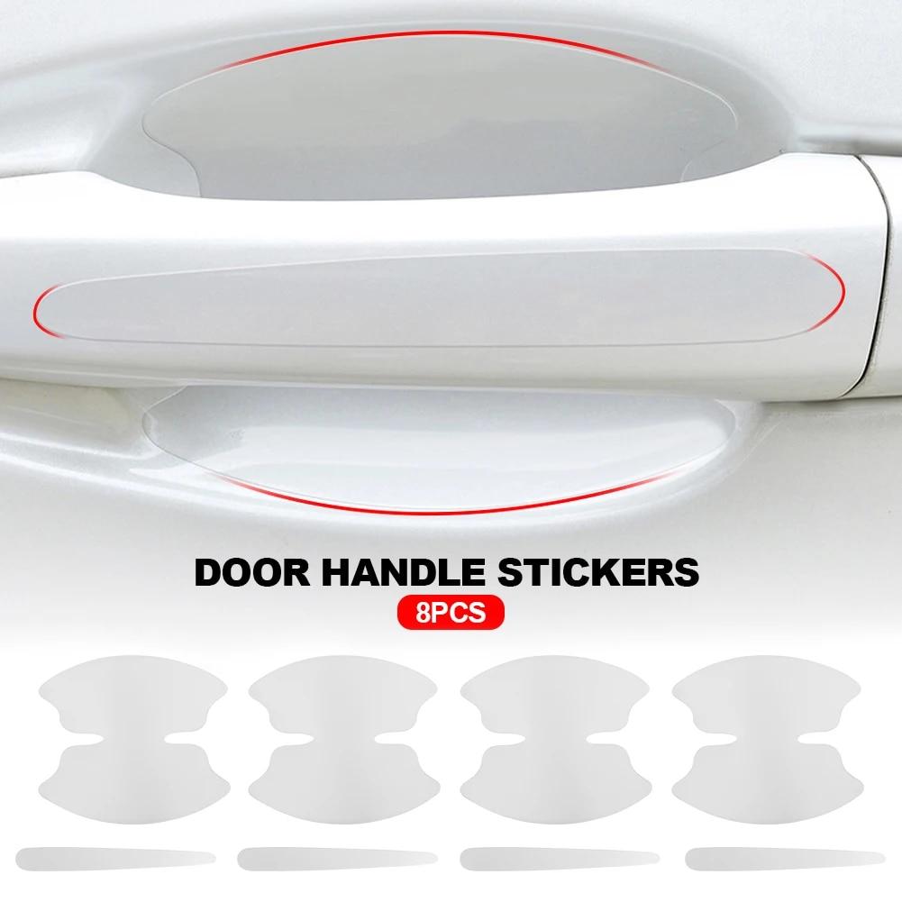 8 Pcs TPU Car Door Bowl Anti-scratch Sticker Clear Door Bowl Handle Protection Sticker Paint Surface Film Car Accessories