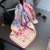 Fashion 100% Real Silk Scarf 53cm Square Bandelet Women's Silk Temperament Small Scarf Neck Decorative Wrap Printed Scarves