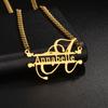 Atoztide Personalized Custom Name Bracelet Earring Necklace Jewelry Set Big Pendant Stainless Steel For Women Men Birthday Gift