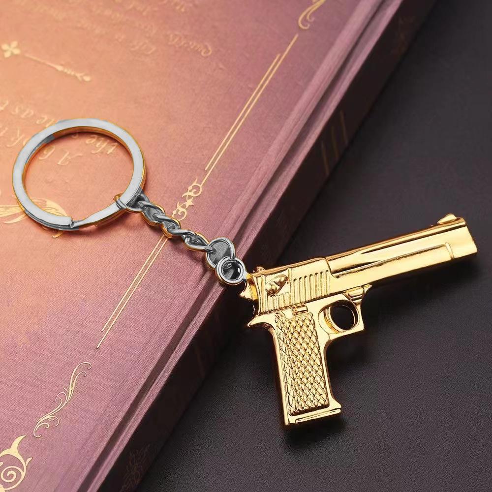 Брелок для ключей с пистолетом Desert Eagle, металлический кулон для ключей, автомобильный рюкзак, ключ для мужчин, женщин, пары, друзей, подарок, бутик