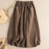Literary Women's Cotton Linen Half Skirt Children's Summer Linen Half Skirt Medium Long Style Skirts