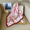 Sweet, Simple, Fashionable and High-end 70 Square Scarves for Women's Travel Photography, Small Fresh Printing, Age-reducing Simulation Silk