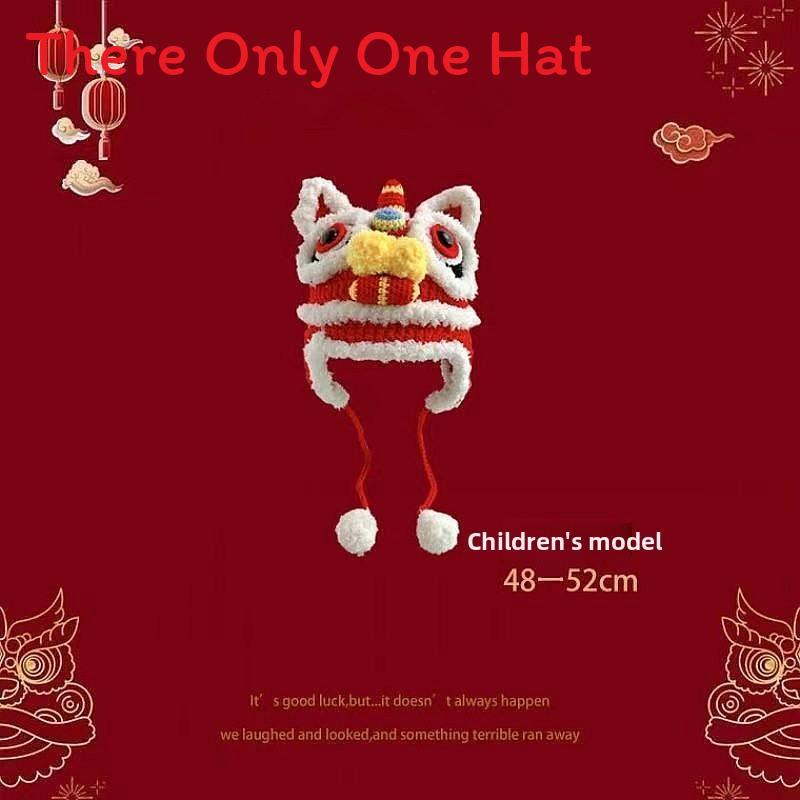 Style Handwoven Parent Child Tiger Head Hat With Warmth And Breathability For Winter Fashion