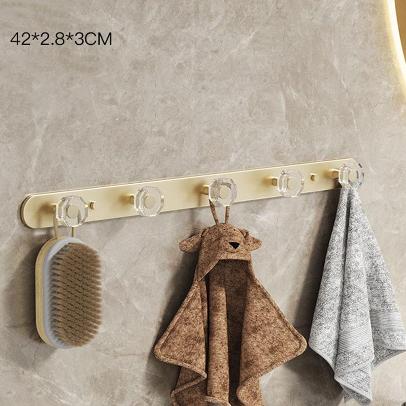 Acrylic Bathroom Hooks Towel Hanger Hook Brushed Gold Clothes Hat Hook Row Robe Hook Kitchen Hook Bedroom Hook Bath Accessories