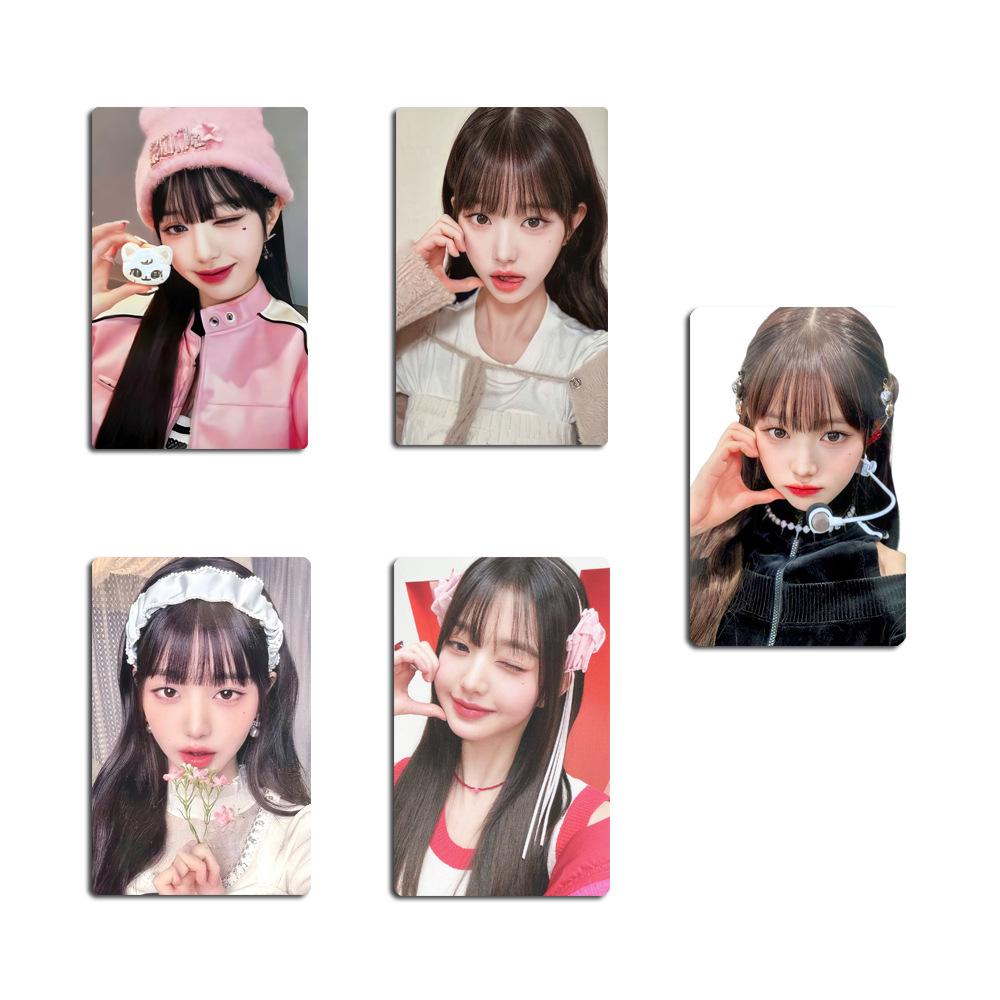 Набор фотокарточек и открыток Wonyoung Jang из группы IVE: Случайные фотокарточки, Совпадающие открытки, Маленький круглый дизайн
