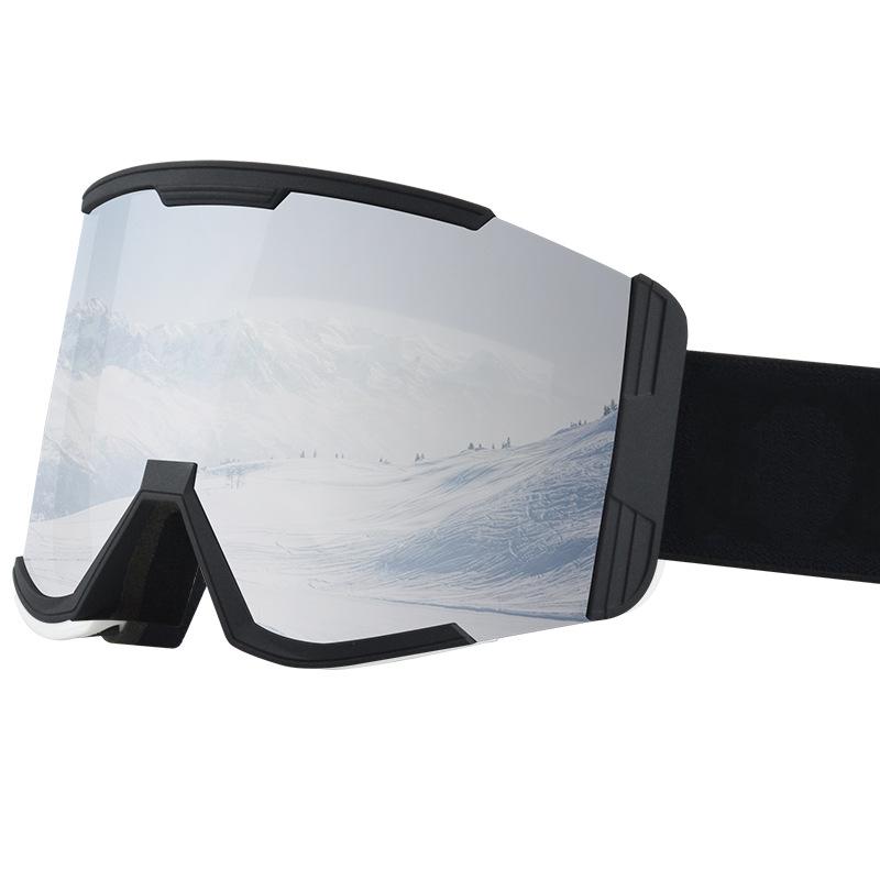 Double-layer anti-fog snow goggles Ski goggles compatible with prescription glasses, three-layer foam ski goggles