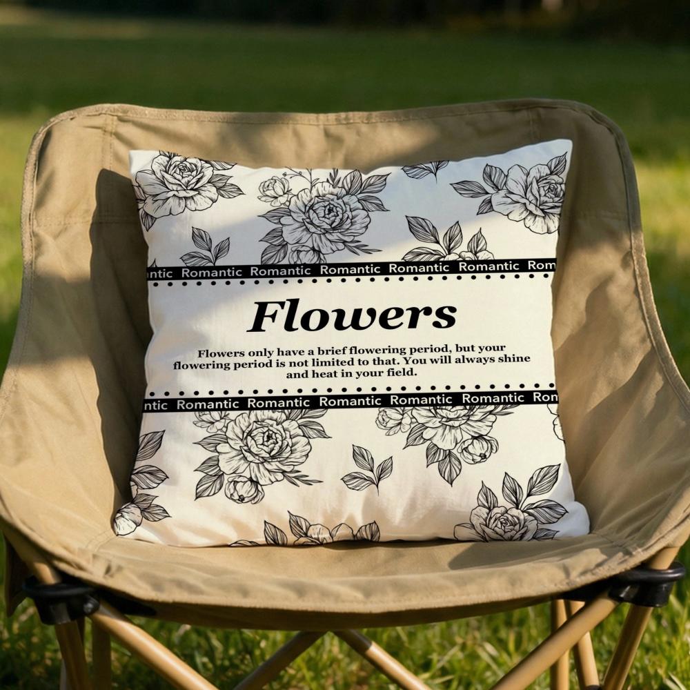 Beautiful Retro Flowers Cushion Cover Soft Reversible Durable Pillow Cover MultiScene Use for Home Car Daily Comfort