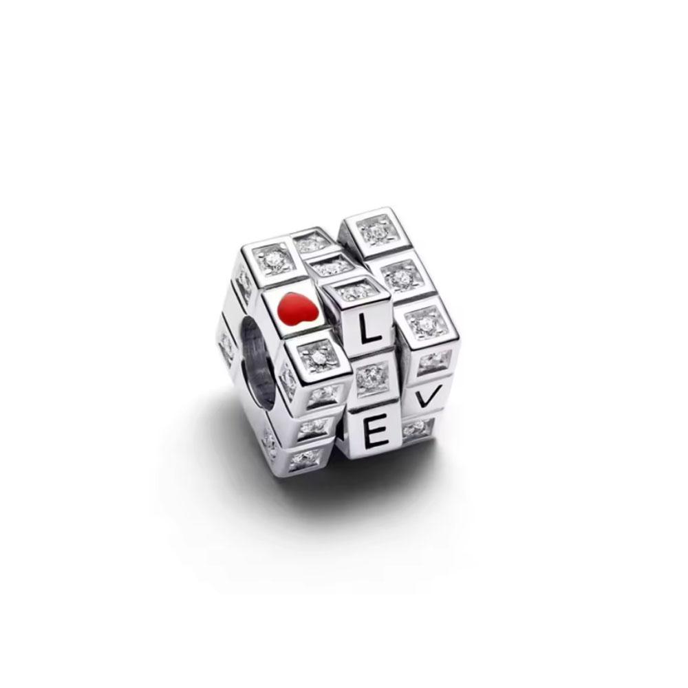 New925 Silver Family Heart-Shaped Bead Boy Girl Pendant Suitable For European Original Bracelet DIY Accessories ExquisiteJewelry