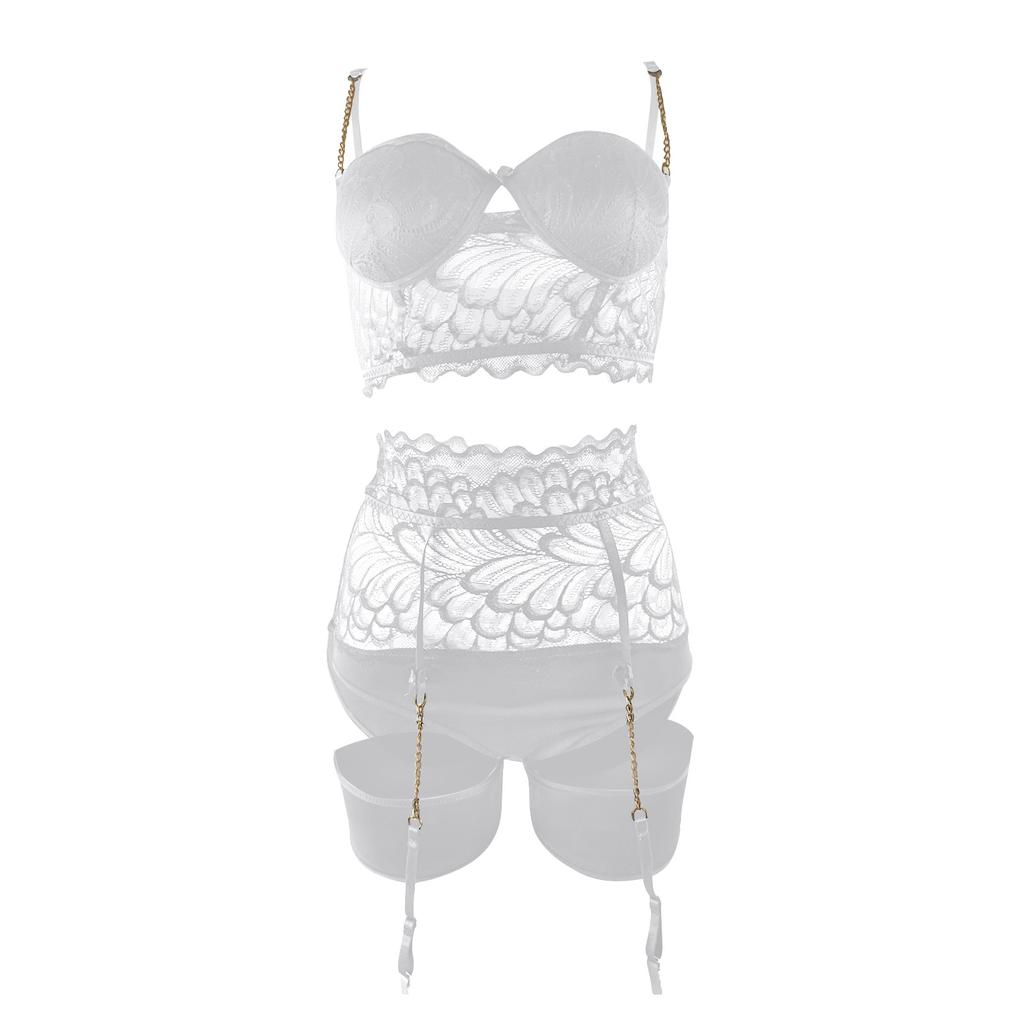 Сексуальное женское белье, сплошной цвет, сексуальный кружевной узор, прозрачная лента, веревочное белье, трехточечный сексуальный костюм