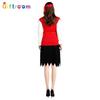 Western Halloween Character Parody Party Pirate Costume Female Red Black Dress Headband Pirate Costume