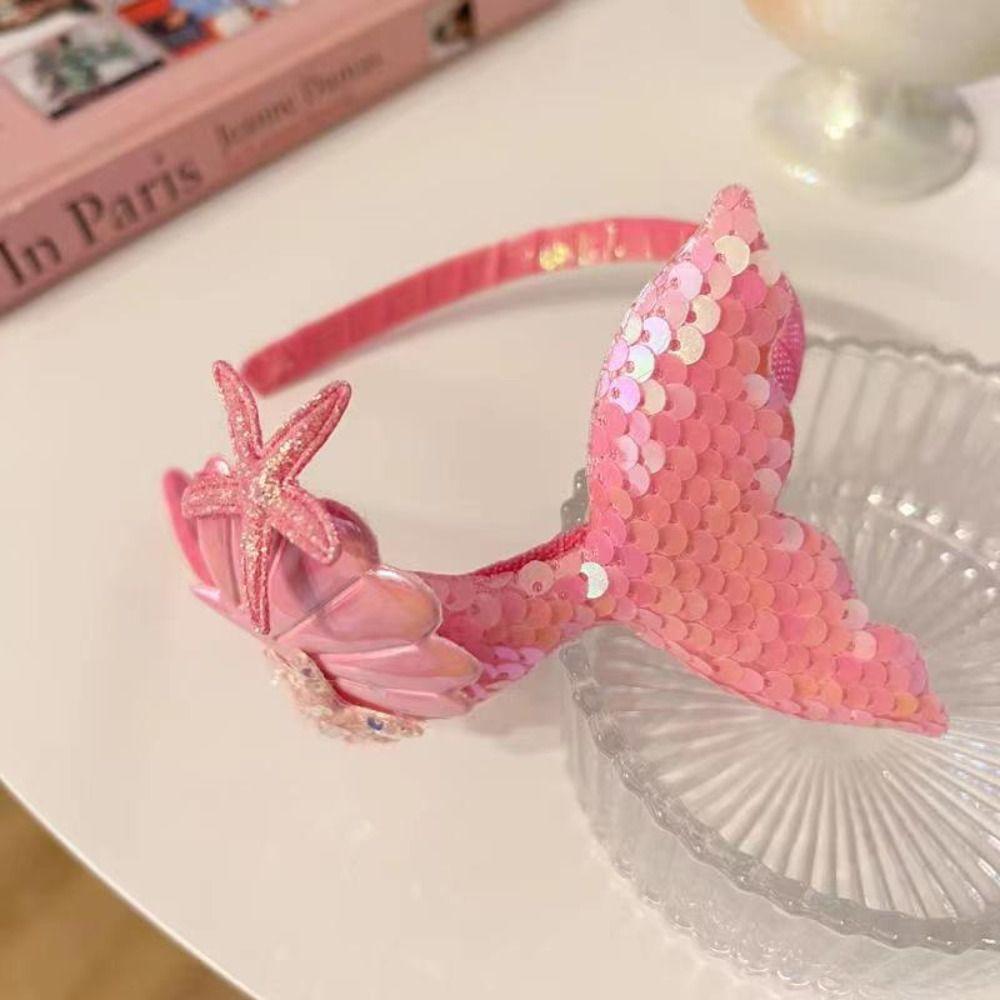 Мультяшная повязка на голову русалки принцессы лазерная головная повязка с блестками модный держатель для волос украшение для волос