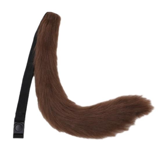 Косплей Поддельный лисий хвост Мягкий нечеткий плюш сплошной цвет Регулируемая окружность талии Резинка для выступлений Клубные танцевальные костюмы Опора Искусственный