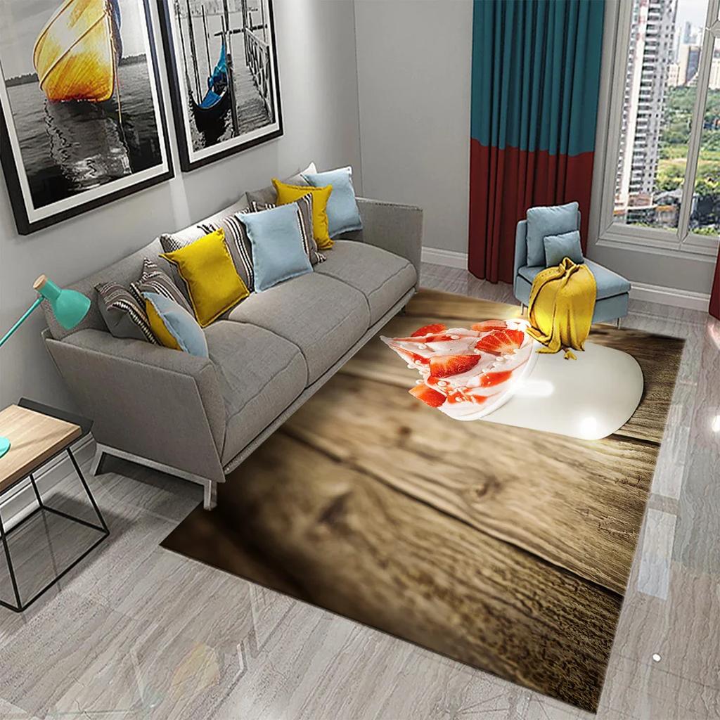 Ковер Мороженое Десертный Узор Коврики для Гостиной Детской Спальни Коврик для Веранды Кухонные Нескользящие Коврики Декор Прихожей Ковер