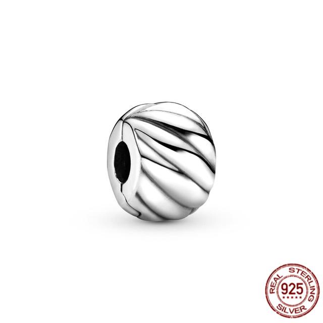 Стерлингового серебра 925 пробы, прозрачное Pav éClip, подвеска из бисера, подходит для милого модного браслета, ожерелье, модные украшения, подарок для женщин