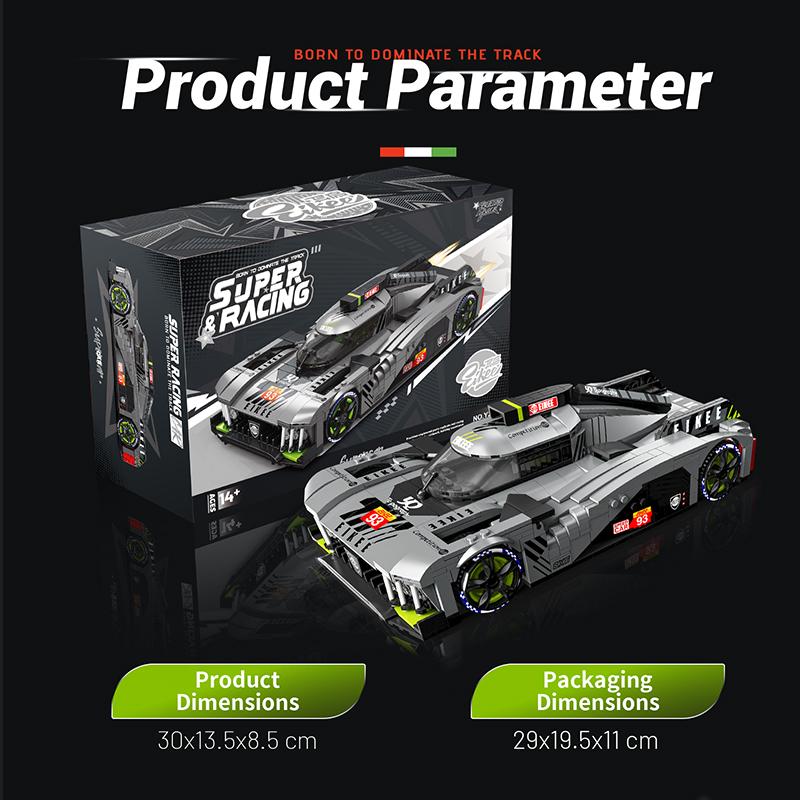 Eikee MOC Городской Гоночный Автомобиль Пламя Модель Строительные Блоки 16 Сеток Спортивный Автомобиль Кирпичики Игрушка для Детей Подарок на Фестиваль