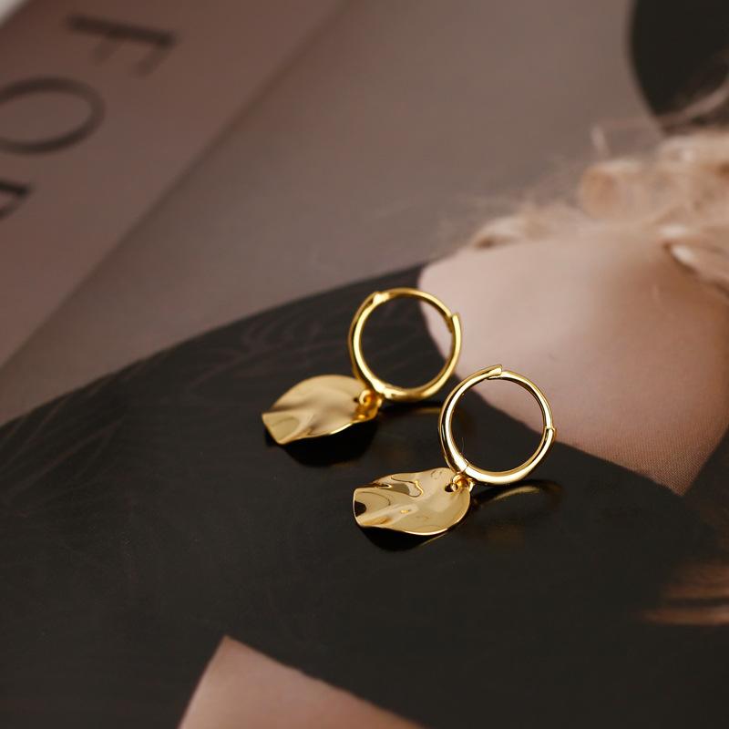 Earrings Accessories Round Disc S925 Sterling Silver Ear Buckle Earrings Women