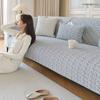 [Устранение протечек] Хлопок, Лен, Хлопковая нить, Подушка для дивана, Нескользящая простая современная подушка для сиденья на все сезоны, Однотонный чехол-накидка для дивана, Полотенце для спинки