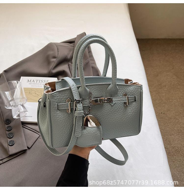 High-end Hand-held Small Bag Women's 2025 New Fashion Pebbled Kelly Bag Women's Commuter Shoulder Crossbody Bag
